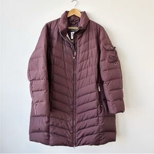 Eddie Bauer • Long Puffer Coat Plum Purple